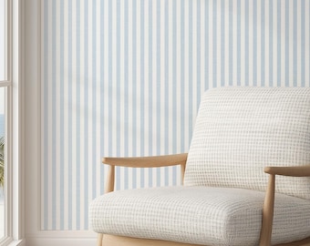 Baby Blue Striped Coastal Wallpaper | Linen Texture, Coastal Grandmother, Beach House, Nautical, Grandmillennial