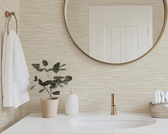 Light Yellow Beige Abstract Lines Wallpaper | Organic Modern, Heritage, Minimalist, Wabi-Sabi, Japandi