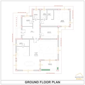 Modern 2-bedroom Villa Plan – Single Story House Design – DWG & PDF