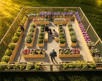 30 x30 Enclosed Raised Garden Bed Plans: DIY Sheltered Garden with Fence (PDF)