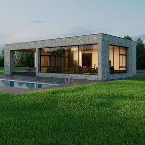 3 Schlafzimmer Haus Grundriss: PDF, DWG & 3D Modell