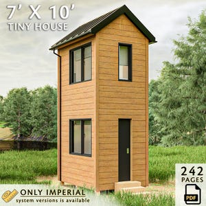 7' x 10' Tiny House, hut DIY-plannen, modern klein huis met 2 verdiepingen, netto gebruiksoppervlakte van 94 m²