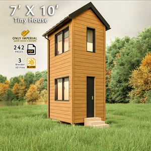Tiny Cottage Design: 1-Bedroom Loft Project (7'x10') (PDF+3D Model)