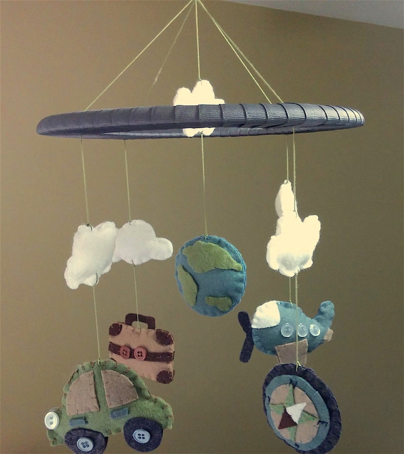 Baby Crib Mobile // Travel Baby Mobile // Cars and Planes Mobile // Baby Gifts // Nursery Decor // Baby Shower image 4