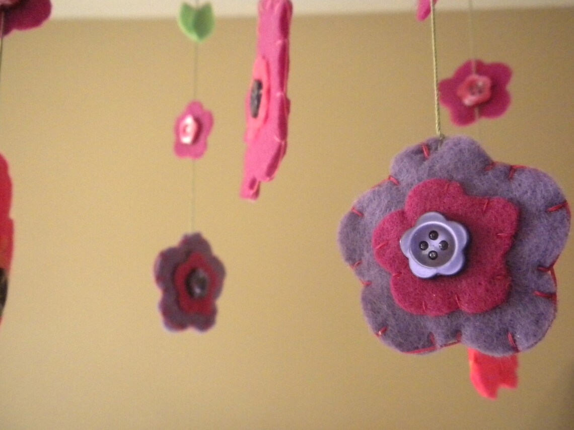 Baby Crib Mobile Flowers Etsy