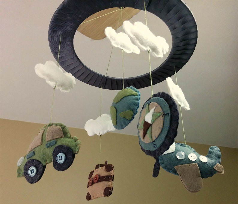 Baby Crib Mobile // Travel Baby Mobile // Cars and Planes Mobile // Baby Gifts // Nursery Decor // Baby Shower image 1
