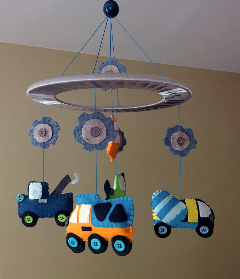 Baby Crib Mobile//Felt Baby Mobile//Construction Etsy