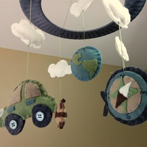 Baby Crib Mobile // Travel Baby Mobile // Cars and Planes Mobile // Baby Gifts // Nursery Decor // Baby Shower image 3