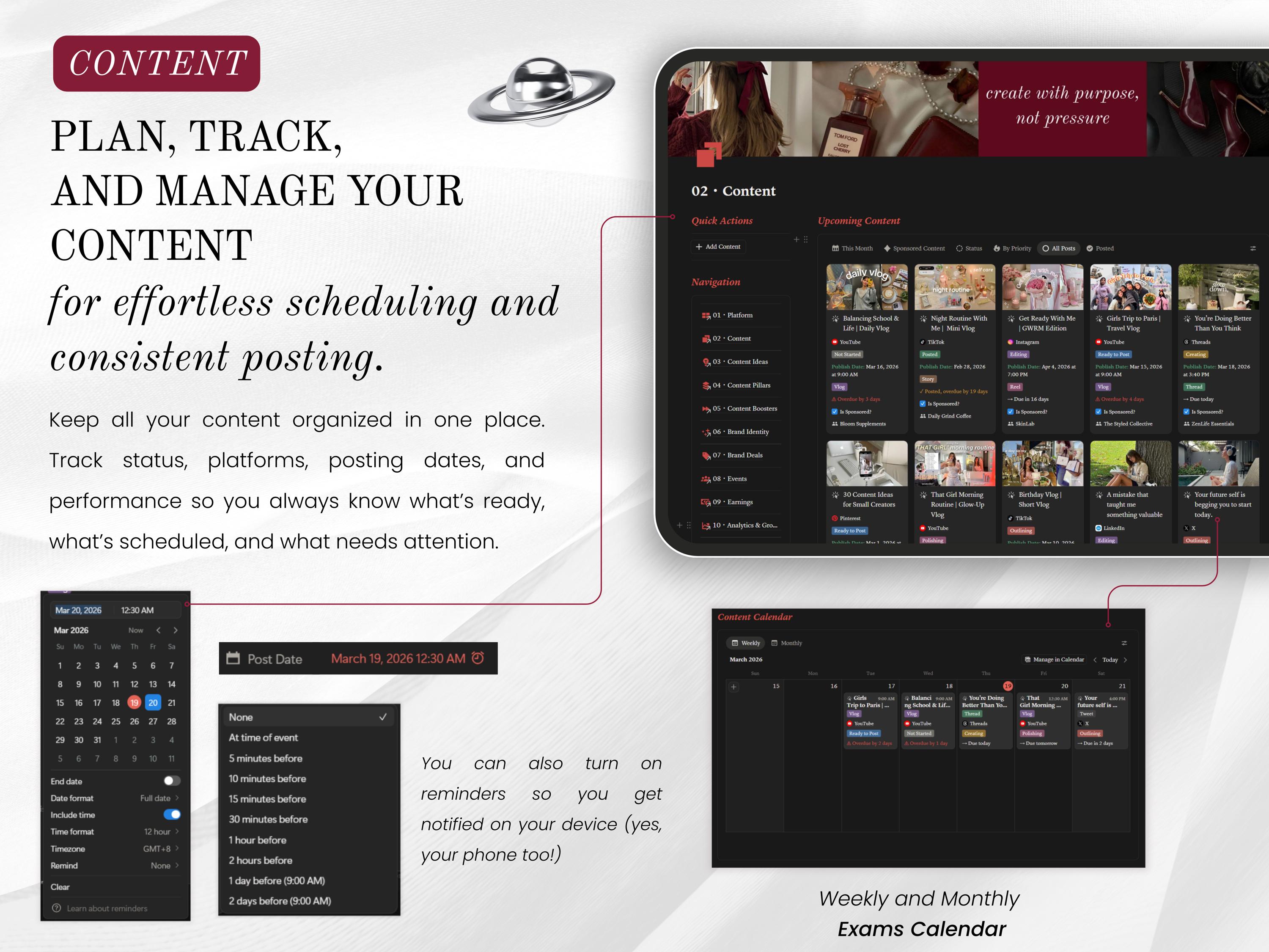 Notion Social Media Content Planner Content Calendar Notion for Digital ...