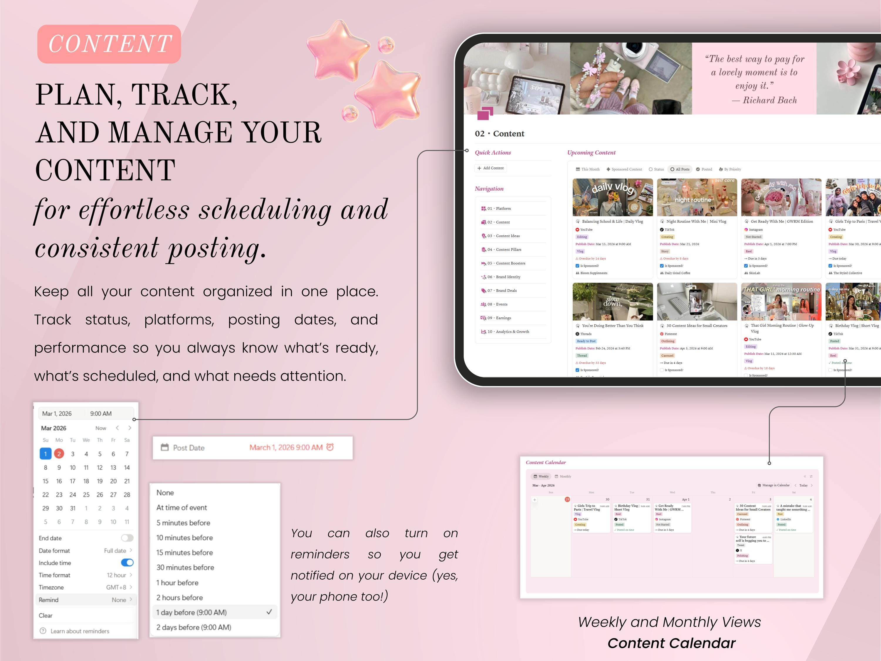 Notion Content Planner Social Media Planner for Content Creators ...