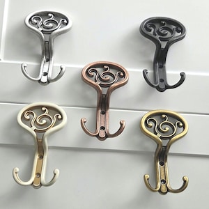 Gancho de parede estilo francês vintage: cabideiro de fazenda com gancho duplo ornamentado