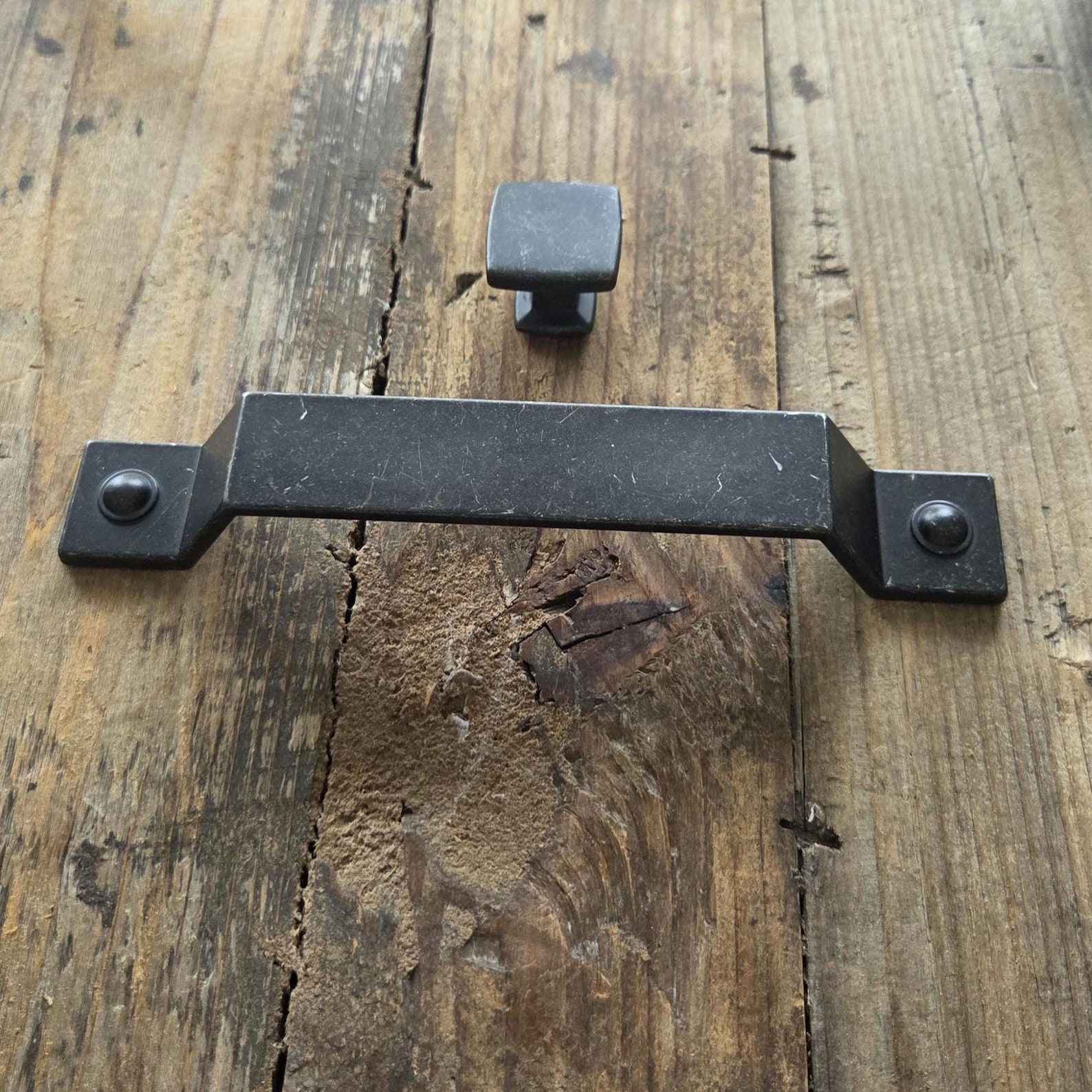 Rustic Pull Handle Black Iron Farmhouse Drawer Pull: Rustic Cabinet Handle, Made in Italy ...