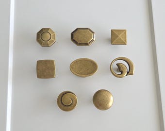 Vintage Italian Brass Cabinet Knobs: Unique Furniture Hardware