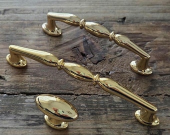 Polished Gold Cabinet Pulls: Italian Luxury Kitchen Hardware