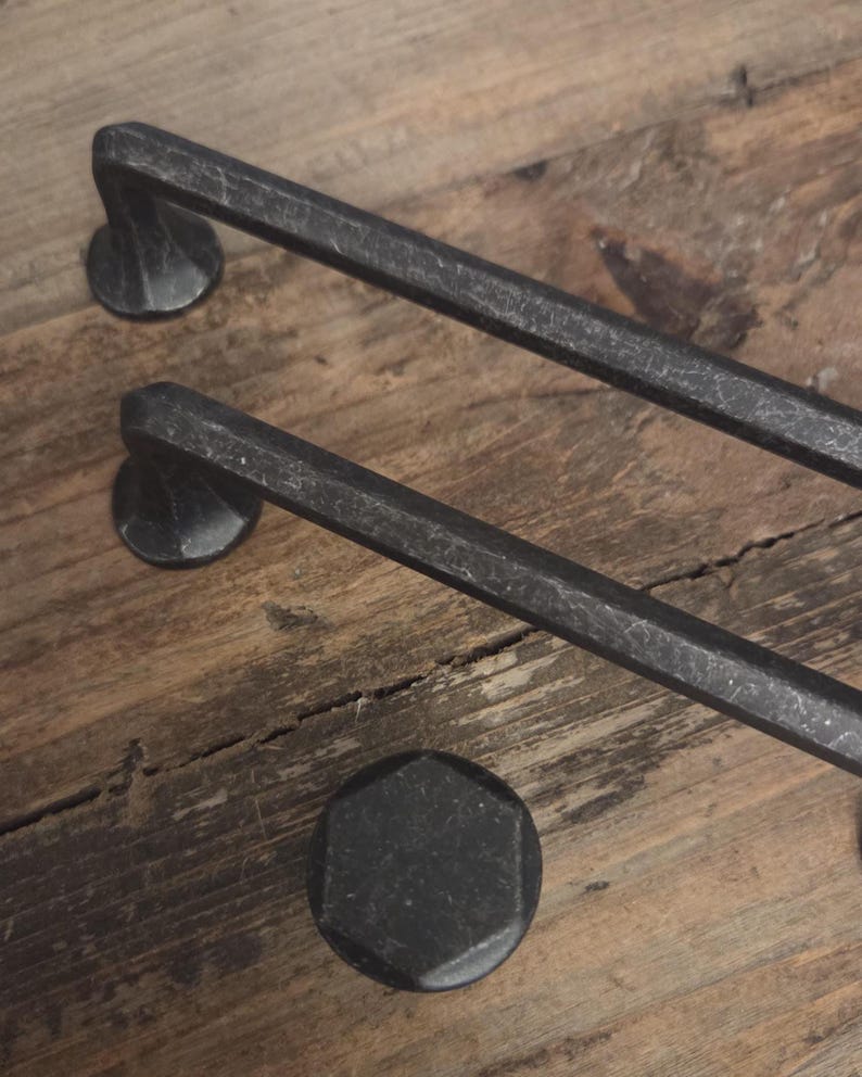 Vintage Black Iron Cabinet Pulls and Knob | Modern Farmhouse Hardware ...