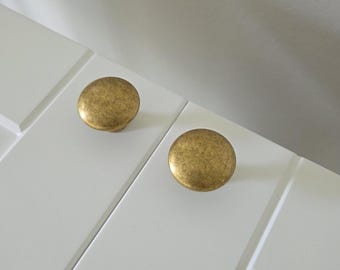 Tirador de armario grande de latón vintage: Tirador redondo italiano para cajón