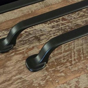 Retro Italian Drawer Pulls | Matte Black Cabinet Pulls and Knobs | Industrial Rustic Hardware