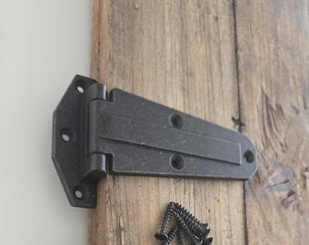 Rustic Black Iron Decorative T-Hinge | Italian Farmhouse Cabinet Door Hardware – Made in Italy