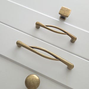 Art Deco Antique Brass Cabinet Hardware: Rustic Drawer Pulls & Knobs - Etsy