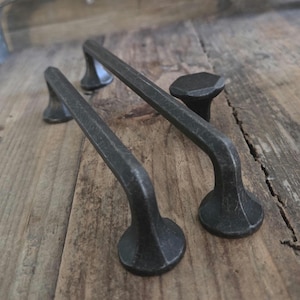 Vintage Black Iron Cabinet Pulls and Knob | Modern Farmhouse Hardware – Made in Italy