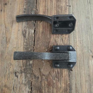 Poignée vintage en fer noir : poignée de porte de grange de ferme rustique