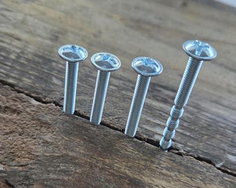 M4 Schrauben für Schrankbeschläge: Großer Kopf Verzinkter Stahl, Hergestellt in Italien