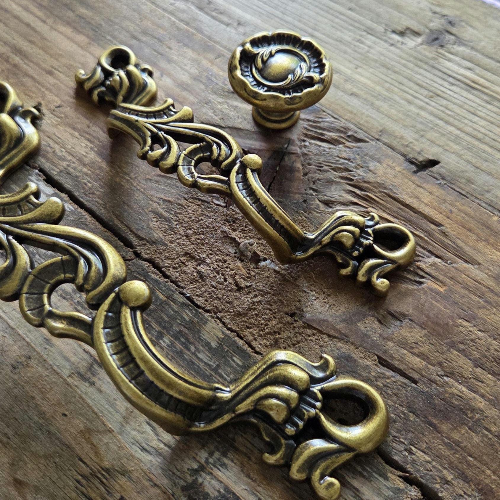 old fashioned dresser pulls Zernmiarder 10pcs Antique Bronze Cabinet Pulls, 5 inch Hole Centers Vintage Cabinet Drawer Handles, Retro Dresser Drawer Pulls, Metal Door Handles for Drawers Dresser Chest Closet