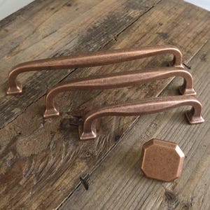 Antique Copper Cabinet Pulls Handle, Old Copper Hardware, Kitchen Hardware, Furniture Handles Long Copper Drawer Pull, Rustic Hardware