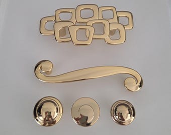 Polished Gold Drawer Pulls | Cabinet Knobs | Decorative Italian Gold Hardware
