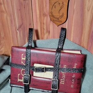 Book Holster: Handmade Full Grain Leather Black or Brown, Renaissance Cosplay Belt