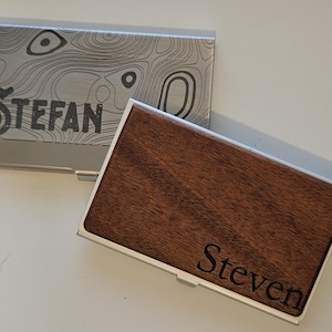 Cartera minimalista personalizada, grabado personalizado, titular de la tarjeta de visita