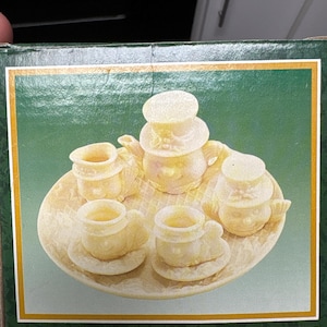 Vintage Miniature Snowman Tea Set