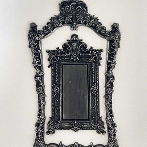 Vintage Reflection Frame Mould Baking Chocolate Resin Casting 3d Regal Baroque Silicone Mould Clay Architectural Scrollwork Design Template