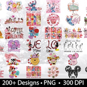 200+ animatie Valentijnsbundel, png- en svg-bestand Digitale download, film, show, drinkgerei, Stanley, T-shirt, Canva, Photoshop