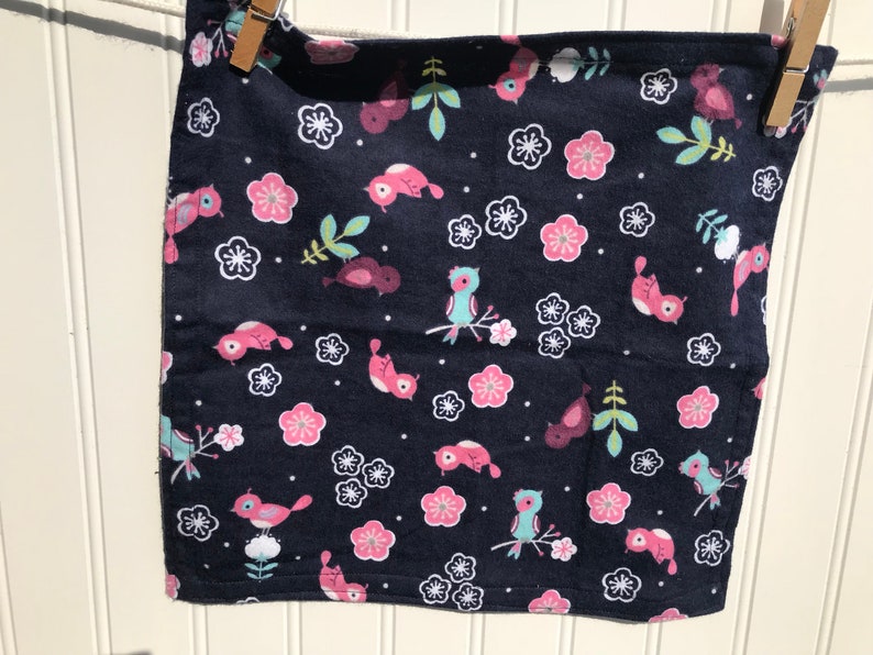 Set of 4 12 Single Ply Flannel Cloth Napkins Watercolor Floral Print