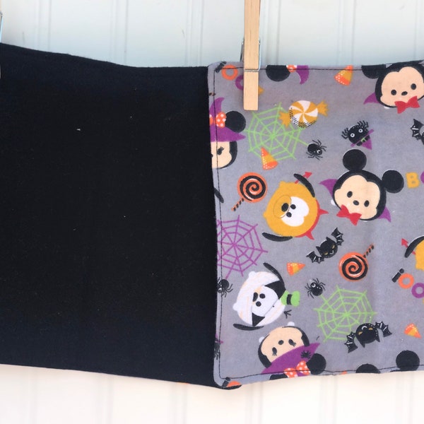 Set of 4 2 ply Flannel 8"  Cloth Napkins, Wipes, Un Paper Napkins Cute Tsum Tsum Halloween  Print