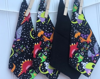 Flannel Cloth Napkins Set: Happy Dino-ween Print, 8" Reusable Wipes