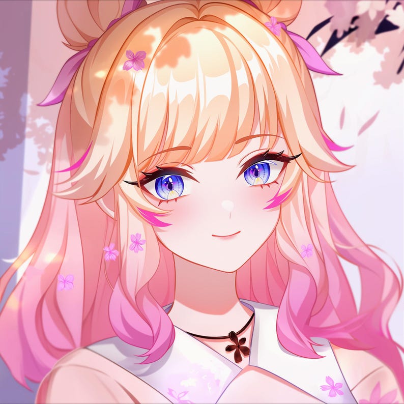 Digital Portrait of a Vtuber/OC – A unique and expressive kawaii anime style, specially designed to stand out and be easily recognizable as a profile picture.