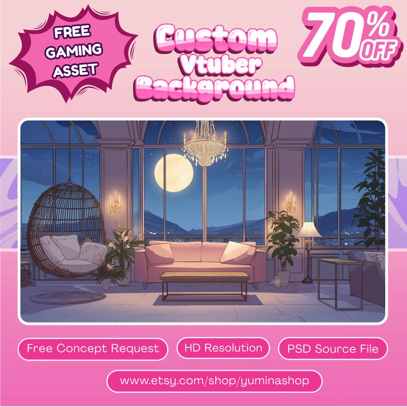 Tuber Background Custom Animated Vtuber Background: Cozy Gamer Room Design - Etsy