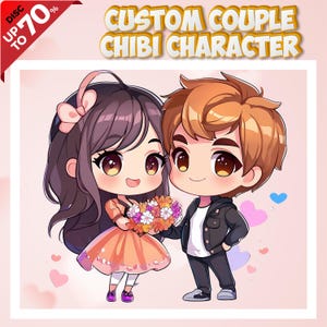 Custom Couple Chibi, Chibi Character, Chibi logo, Cute Chibi, Chibi emotes, Chibi Fanart, Custom Chibi Commission, Valentine Gift for Couple