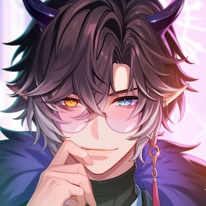 Digital Portrait of a Vtuber/OC – A unique and expressive kawaii anime style, specially designed to stand out and be easily recognizable as a profile picture.