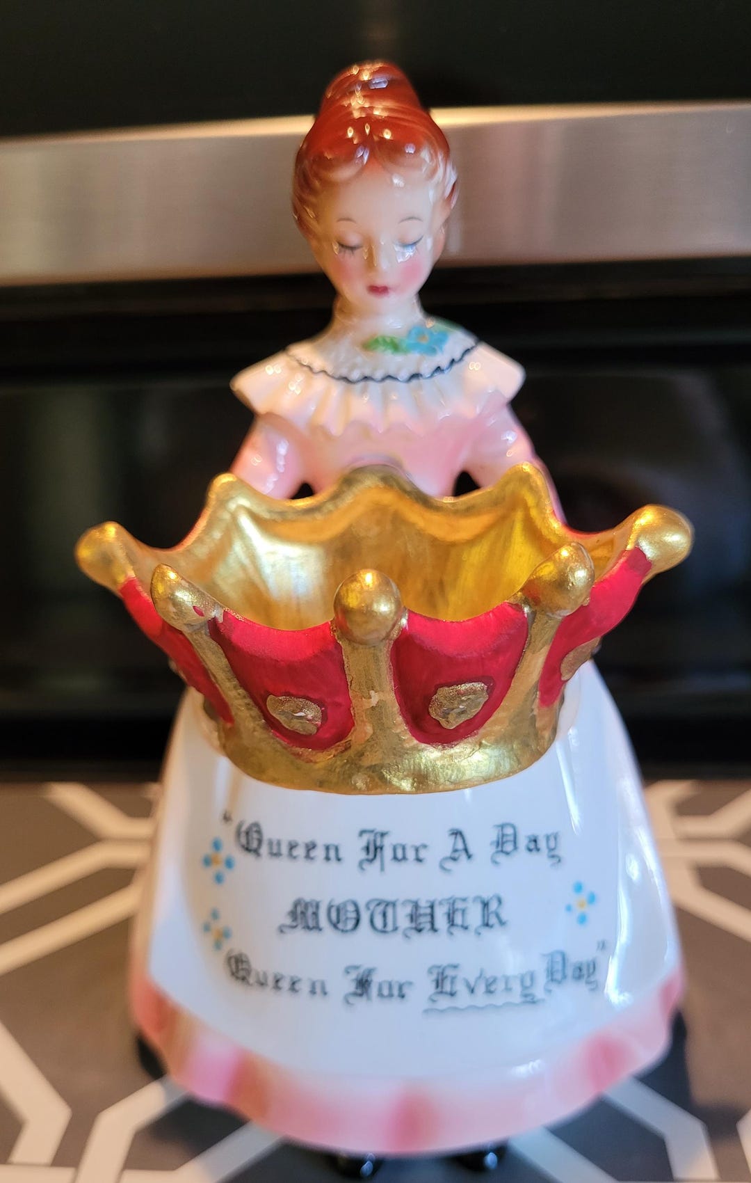 かんなEmma & Frederik 陶器フィギュリン　セット　2003年 Vintage Enesco Prayer / Praying Lady Ring Holder , Mother in the