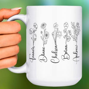 Custom Birth Month Birth Flower mug, Plant Mom Mug, Mother&#39;s Day Gift, Custom Mom Mug, Mothers Day Mug, Plant Lover Gift, Plant mom mug