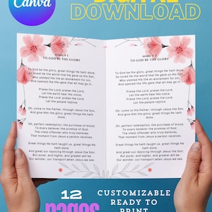 12 Pages Church Program for Weekly Service Anniversary | Bulletin | Handout | Brochure | US Letter Bifold | Editable Canva Template