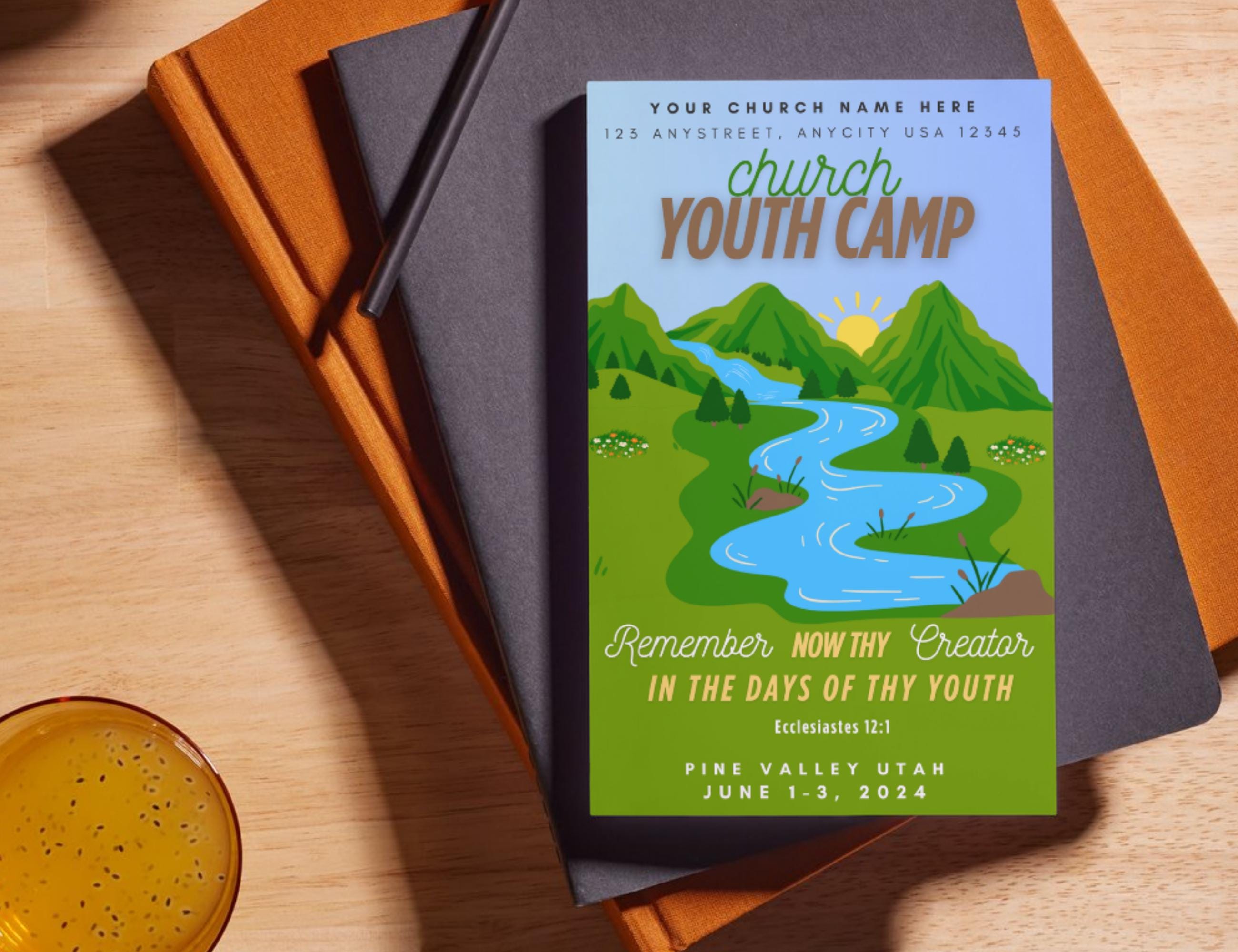 Camp Program Development Template Church Youth Camp Program Template: Editable Canva Bifold (US Letter ...