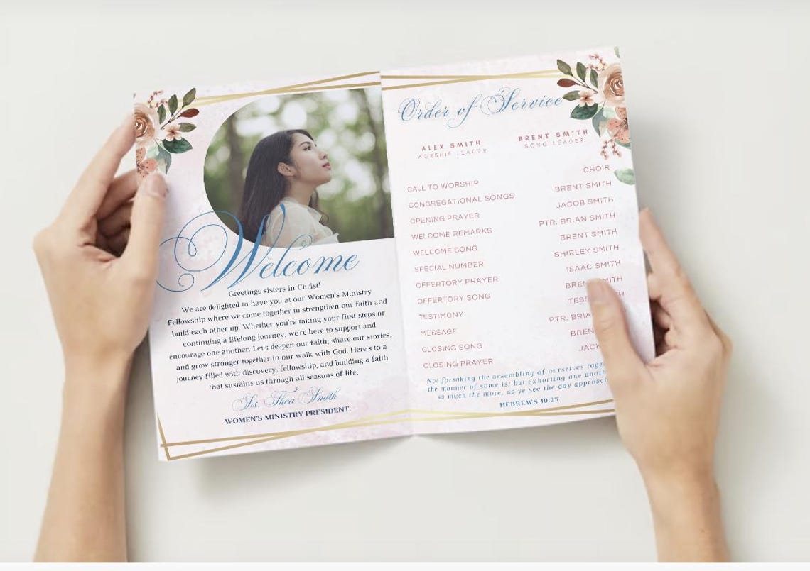 Church Womens Ministry Conference Event Program Handout Bulletin Canva ...