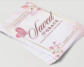 12 Page Church Womens Ministry Conference Event Program | Canva Template | Bulletin | Brochure | Bifold | US Letter