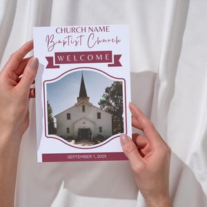 8 Page Church Weekly Sunday Worship Service Program CANVA Template | Editable | Brochure | Bulletin | Handout | US Letter | Bifold