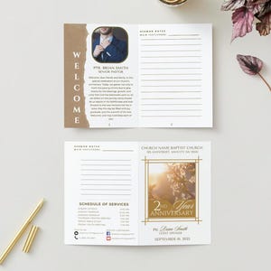 12 Pages Church Program for Anniversary | Weekly Service | Bulletin | Brochure | Handout | Church Event | Editable | Custom Canva Template
