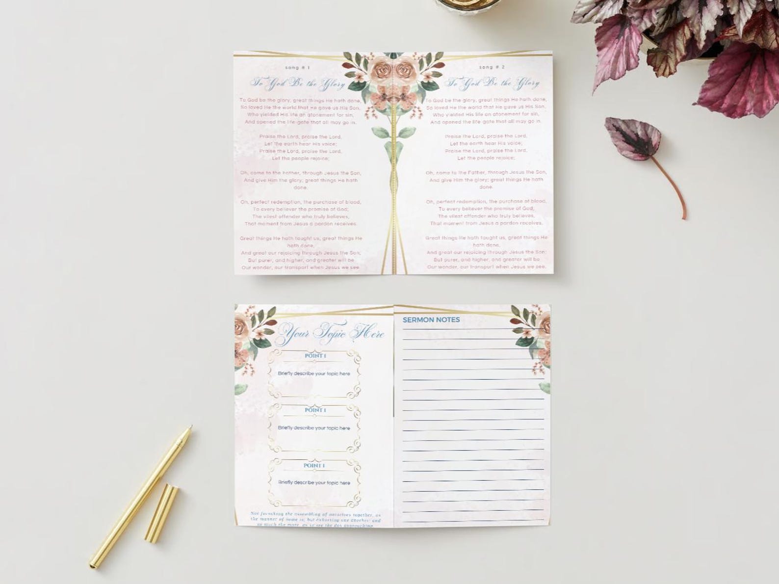 Church Womens Ministry Conference Event Program Handout Bulletin Canva ...